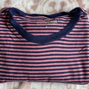 Pink/Navy Vineyard Vines striped tee